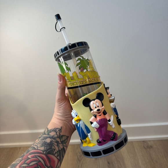 Disney Other - Vintage Disney Hollywood Pictures Backlot Tumbler Cup w/ Straw Mickey Mouse